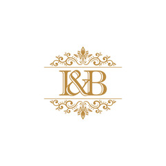 I&B Initial logo. Ornament gold