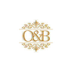 O&B Initial logo. Ornament gold