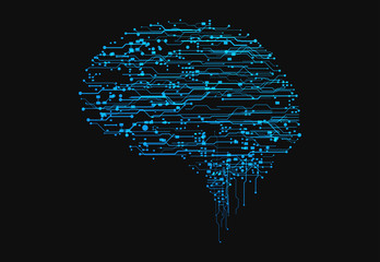 futuristic cyber brain
