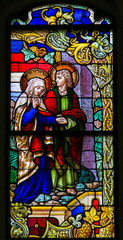 Obraz na płótnie Canvas Stained Glass - Mary and Saint John on Good Friday