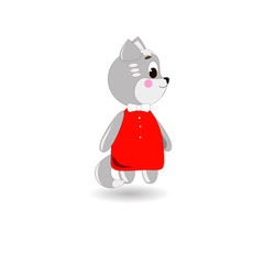 Сute cartoon Cat on a white background, can be used for wallpaper, design, card, invitation.