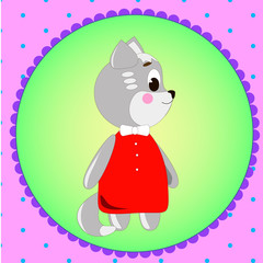 Emblem card with cute cartoon Cat, can be used for wallpaper, design, card, invitation.