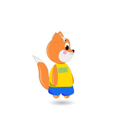 Сute cartoon Fox on a white background, can be used for wallpaper, design, card, invitation.