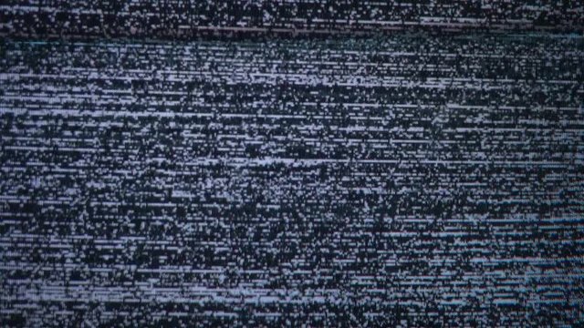 A flickering, analog TV signal. VHS retro recording video cassettes, TV channels. Screen / Noise Static flicker. Noise Sound
