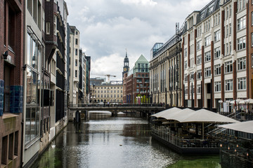Fototapeta na wymiar Hamburg City Alster River Buildings Architecture 2