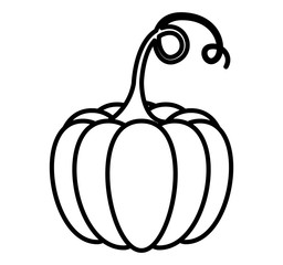 Pumpkin icon. Thanksgiving and autumn season theme. Silhouette design. Vector illustration