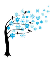 Snowflake Tree Vector