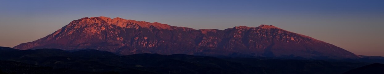 Sunset at  Mount Tomor