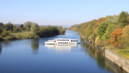 Fototapeta premium Ferry on the Ruhr, Germany