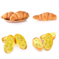 Fresh and tasty croissant isolated on white background. Closeup.
