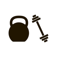 Barbell , kettlebell icon vector