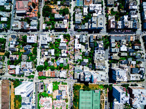 Birds Eye View of Lombard Street