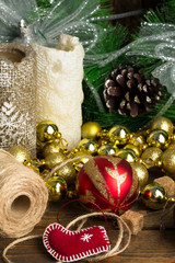 Christmas wreath and Christmas toys