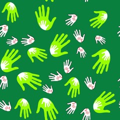 Palms hands seamles pattern 660