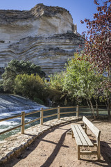 Recreation area on the River Jucar, beautiful mountain views, Alcala del Jucar, Spain