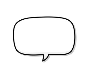 Blank Narration Bubble. A hand drawn vector illustration of a blank speech bubble with shadow backdrop.