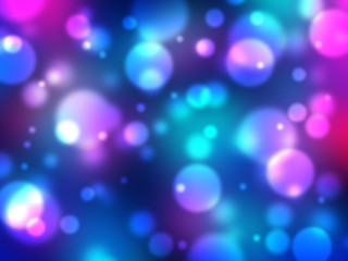 Beautiful bokeh on pink and blue gradient background