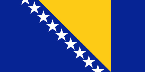 Fototapeta premium Official vector flag of Bosnia and Herzegovina .