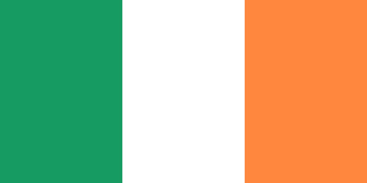 Official vector flag of Ireland . Republic of Ireland .