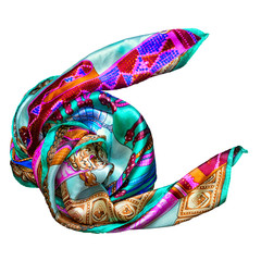 Silk scarf on a black background © elen31