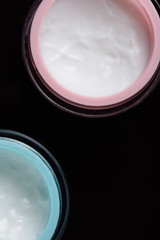 tow glass container for cream