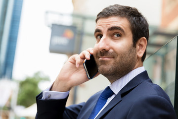 Portrait of handsome businessman outdoor