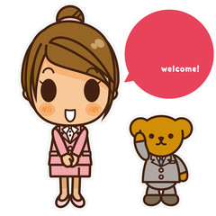 オンナノコ 制服スーツ(ピンク) ご挨拶