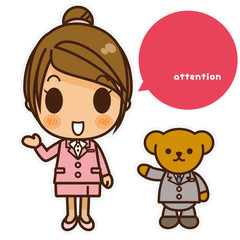 オンナノコ 制服スーツ(ピンク) 右手