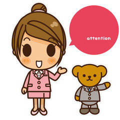 オンナノコ 制服スーツ(ピンク) 左手