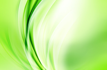 Abstract background powerful effect lighting. Green blurred color waves design. Floral template for your creative graphics.