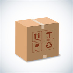 brown box recycle illustration on white.