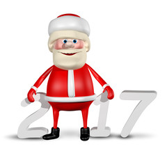3D Illustration Jolly Santa Claus_2017