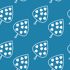 Symmetrical seamless pattern with decorative leaves