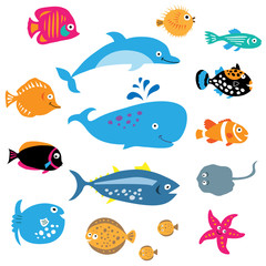 A collection of exotic marine inhabitants