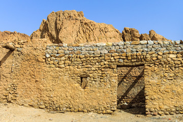Stone dwelling in the desert Sahara