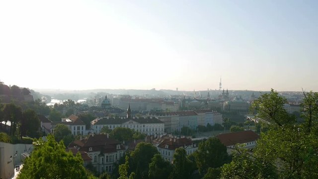 Beautiful morning cityscape of Prague