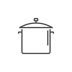 Saucepan line icon, outline vector sign, linear pictogram isolated on white. logo illustration
