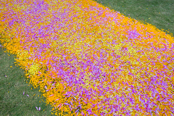 Floral arrangement at a wedding ceremony
