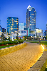 charlotte city skyline north carolina early morning