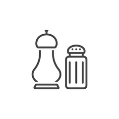 salt and pepper shakers line icon, outline vector sign, linear pictogram isolated on white. logo illustration