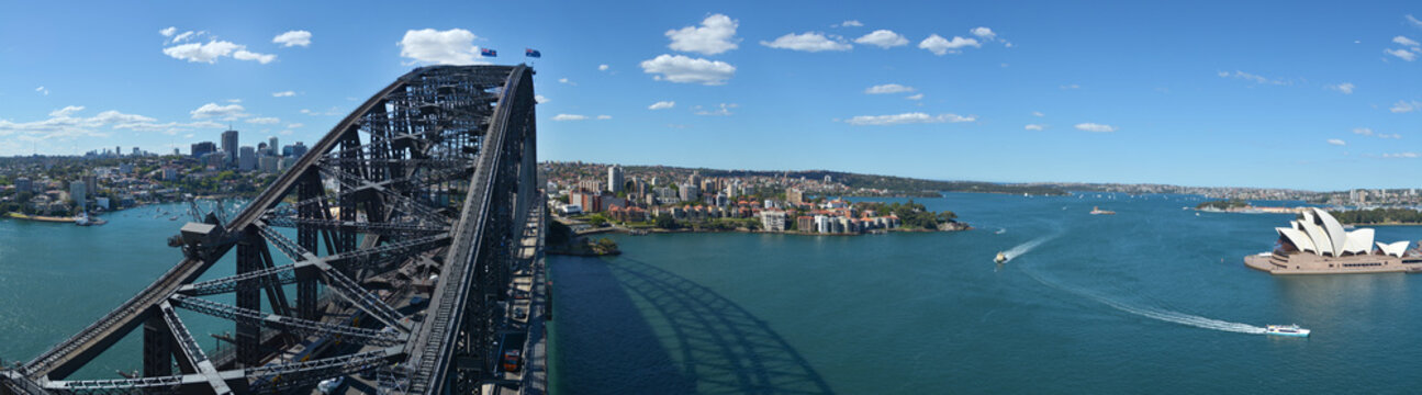 Panoramic Aerial view of Sydney Harbour Sydney  New South Wales