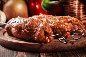 Raw traditional sish kebab