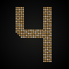 Gold sequins sings. Sequins alphabet. Eps 10. 