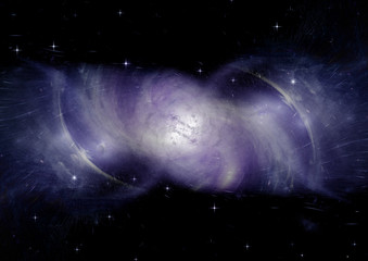 Stars, dust and gas nebula in a far galaxy