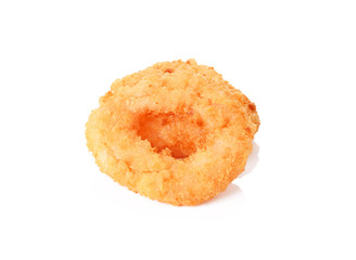 Shrimp donuts on white background