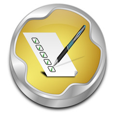 Button with check list - 3D illustration