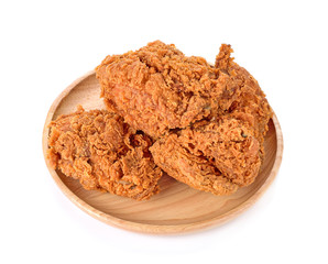 Fried chicken on white background
