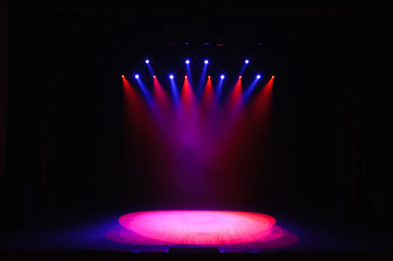 Free stage with lights