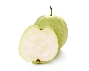 The guava fruit seedless white background