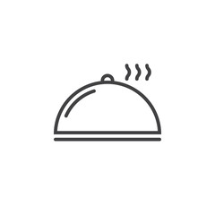 Cloche, Plate Cover line icon, outline vector sign, linear pictogram isolated on white. logo illustration